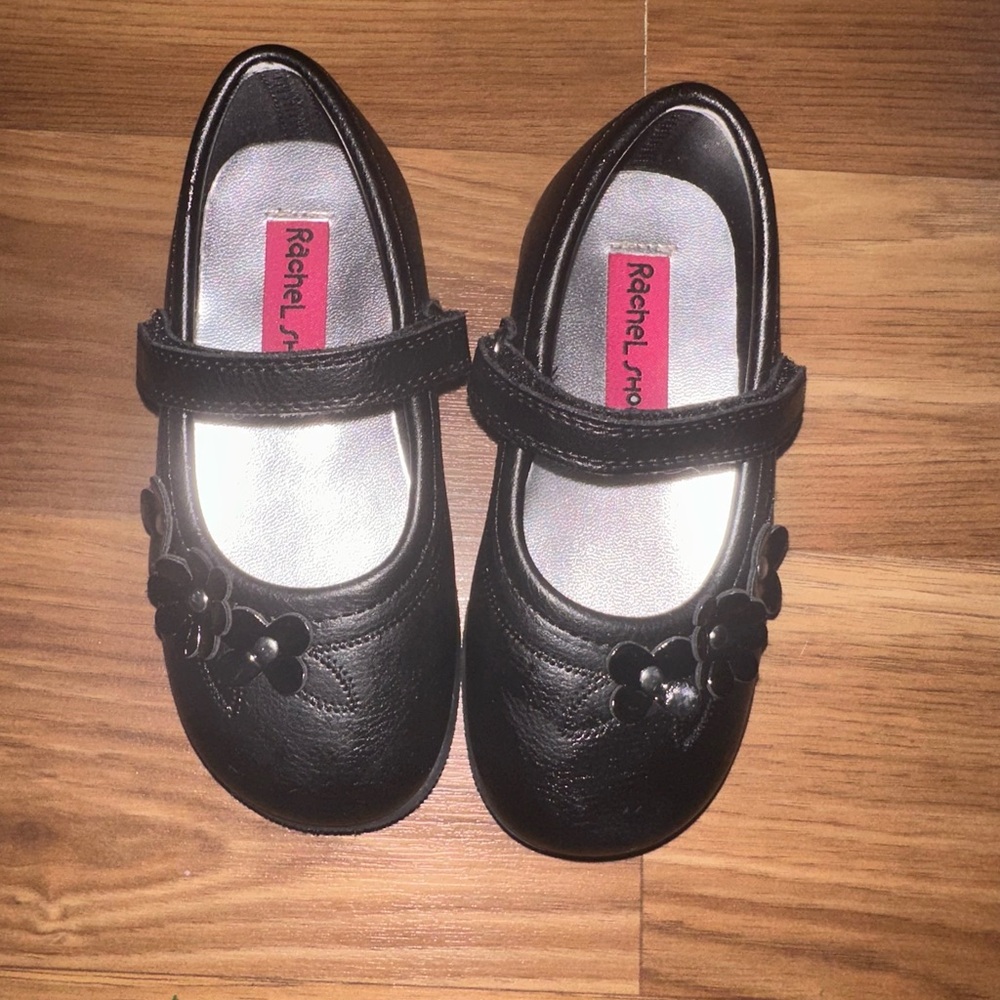 Rachel Kids Black Floral Mary Jane Shoes